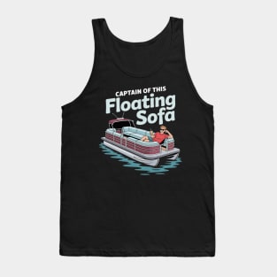 Pontoon Boat Captain Lake Vacation Sailing Summer Tank Top